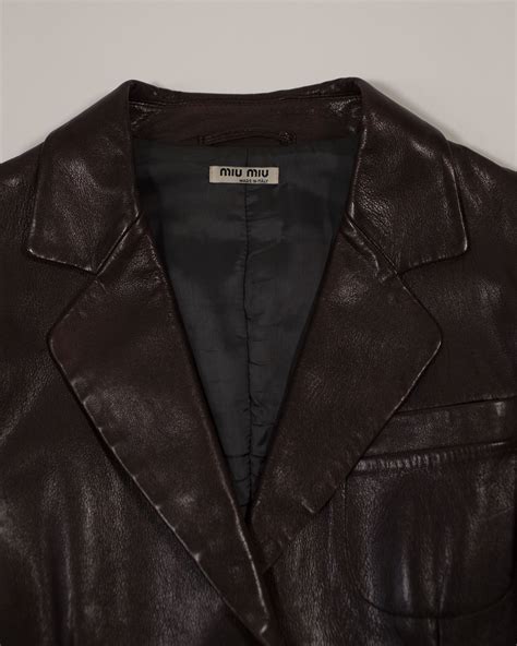 miu miu vintage leather jacket|Official Website and Online Boutique .